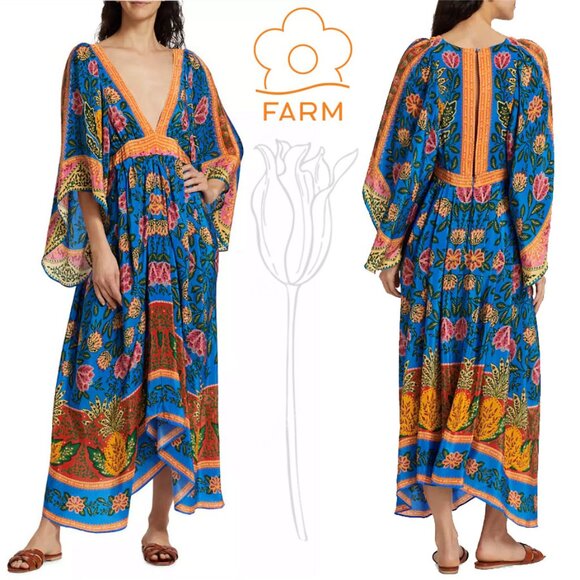 FARM Rio Dresses & Skirts - Farm Rio Pineapple Garden Caftan Maxi Dress